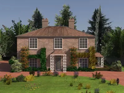 Classic English cottage 3d model Low-poly 3D model