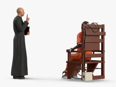  Priest and Prisoner on Electric Chair 