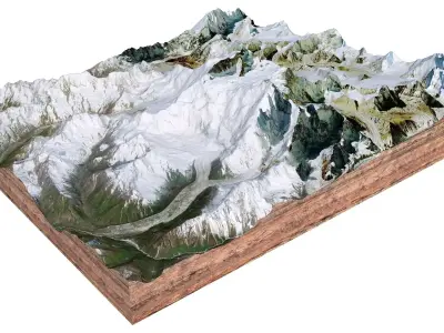 Makalu Mountain Nepal China 3D model