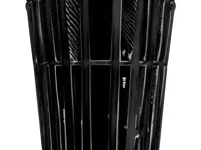 Realistic Metal Mesh Waste Bin Low-poly 3D model