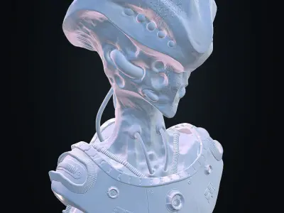 Alien bust 3D model