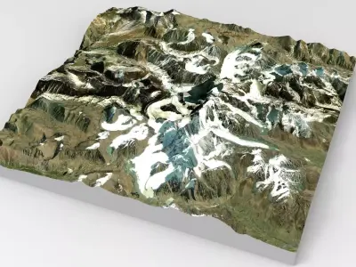 Mountain landscape Bogdo Ula Peak 3D model