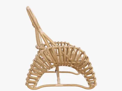 Boucle rattan armchair Kok Maison 627 1 3D model