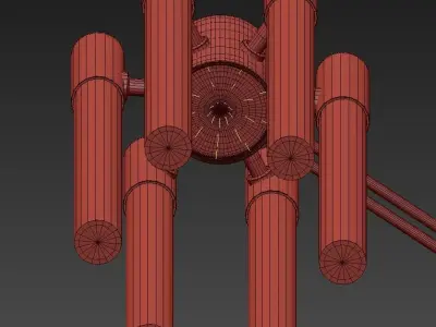 Contemporary chandelier crystal brass 65 3D model