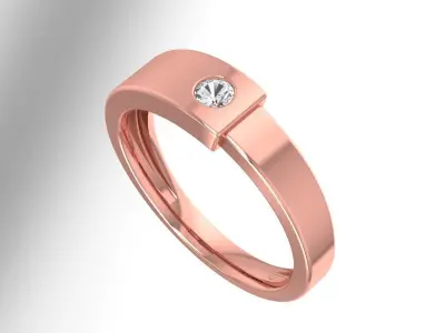 Solitaire Wedding Engagement Women Band Ring 3D print model 5