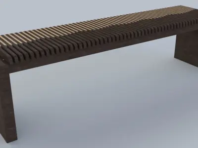 bench 01 Low-poly 3D model