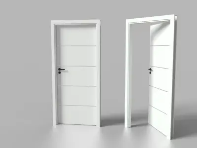 White wood door simple by Artrzcinski 3D model
