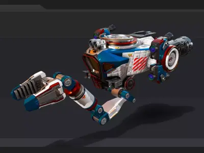 SCARAB Multi purpose Vehicle Spacecraft  Low-poly 3D model