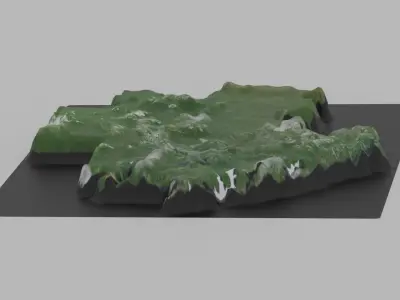 Gabon Map Country Low-poly 3D model