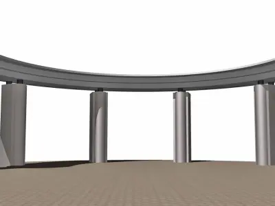 Semicircular  colonnade 3D model