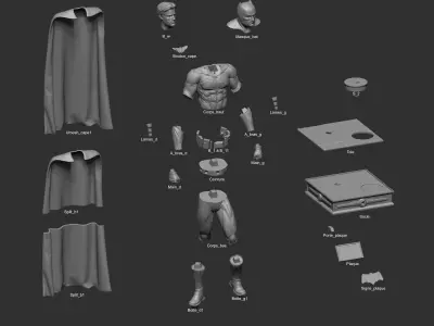 Batman figure Ben Affleck 3D model ready print 3D print model