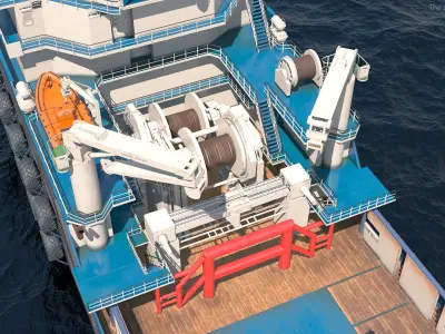  Ocean Support Vessel with Helicopter 