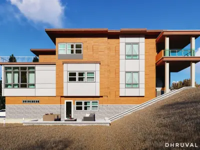 3 story exterior villa model 3D model