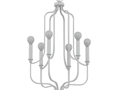 Pendant Light Iron Chandelier 3D model