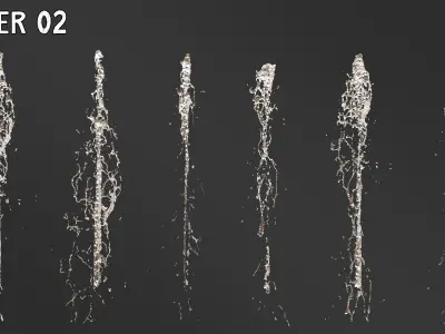 6 Animated water Fountain 3D model