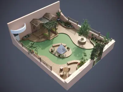 Layout of playing area of roof 3D model