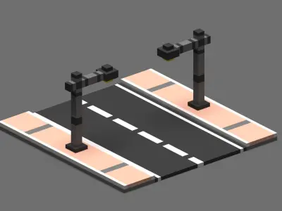 Road Voxel - 1 Low-poly 3D model