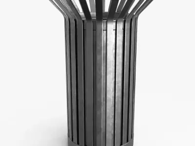 Street Bin Low-poly 3D model