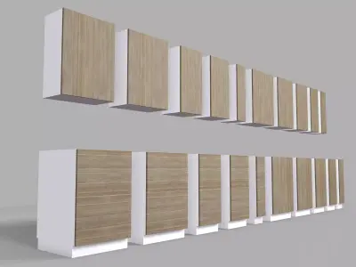 Kitchen Cabinet Collection Low-poly 3D model