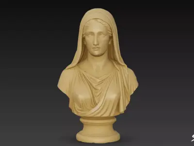 Greek Goddess Hestia Bust Low-poly 3D model