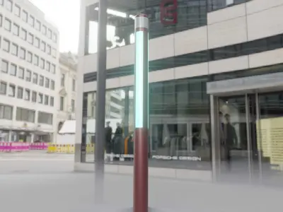 Dark Red Light-Column -23- Street-Light 9 Low-poly 3D model