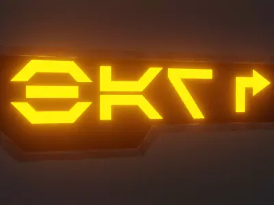 Bar Sign Aurabesh Low-poly 3D model