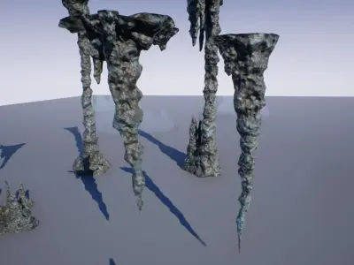 Cave Formations Low-poly 3D model