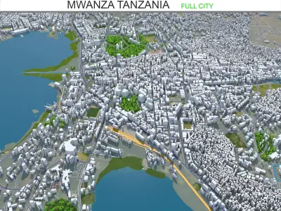 Mwanza Tanzania 25km Low-poly 3D model