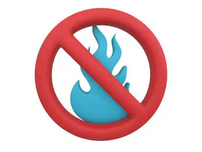 No Fire Icon V1 005 Low-poly 3D model