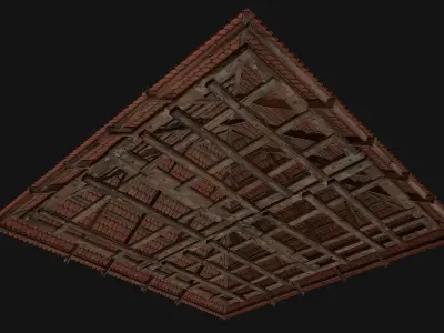 Medieval Roof Large Pyramid Low-poly 3D model