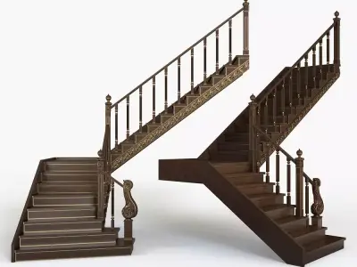 Stairs wooden - wooden Free 3D model
