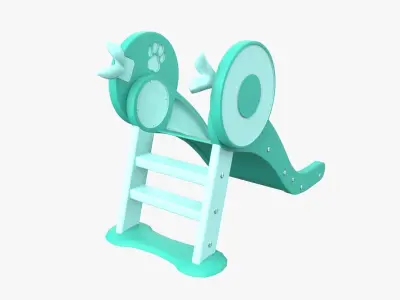 Kid Park Slide Park Equipment Interior Turquoise 3D model