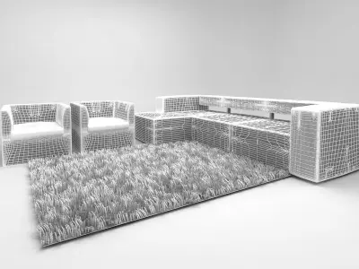 Living room set FLV301 Free 3D model