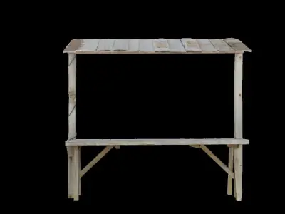 Wooden Table 3D model 5