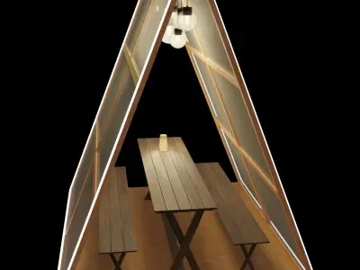 Wooden tent 3D model