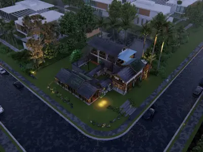 Sihe House with Chinese characteristics Low-poly 3D model