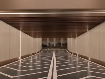 Entrance-Exit to the underground parking 3D model