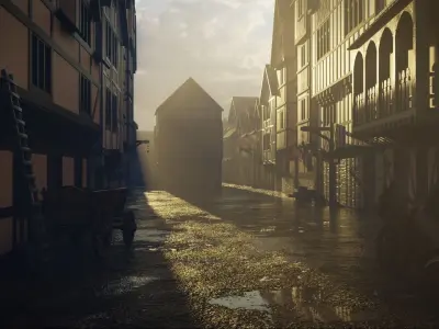 Medieval Street 3d Scene 3D model