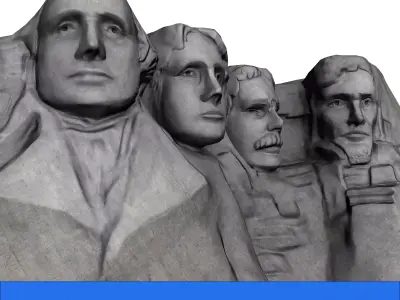 Mount Rushmore Low Poly Low-poly 3D model