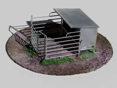 Animal Feeder - Photogrammetry Low-poly 3D model