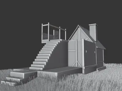 fantasy Stylized Medieval House b9 3D model