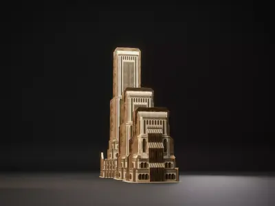 FANTASY ART DECO ARCHITECTURE CLASSIC 01 Low-poly 3D model
