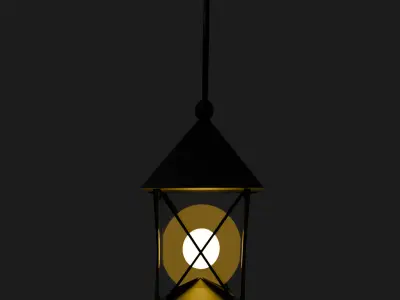 Antique Hanging Lantern - Low Poly 3D Model 3D model purchase
