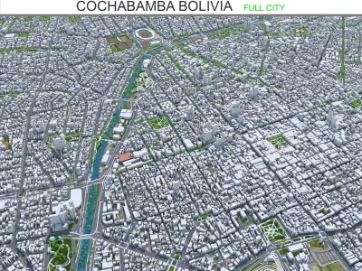 Cochabamba Bolivia 40km AI Low-poly 3D model