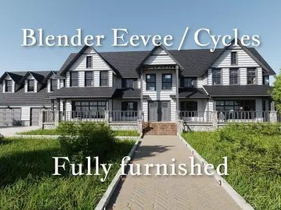 Modular Classic Style American House 19 Low-poly 3D model