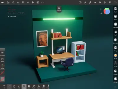 The miniatur room low poly  Free 3D print model