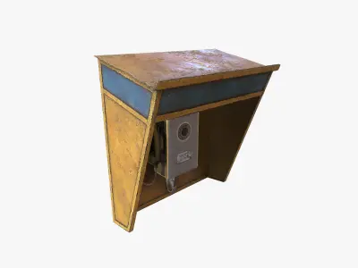 Old Payphone Low-poly 3D model