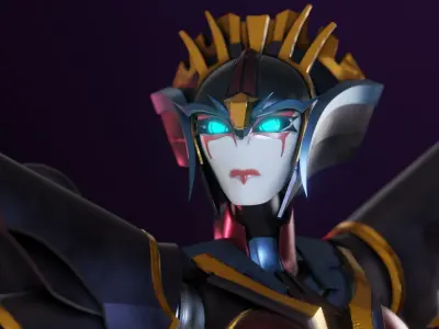  Windblade Transformers Prime Character Rig Low-poly 3D model