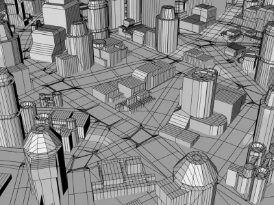 City SEVENTI - AR - VR - Low poly 3D model Low-poly 3D model