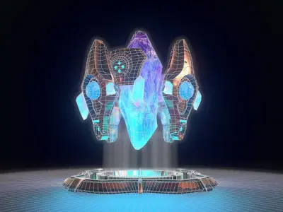 Crystal altar PBR  Low-poly 3D model
